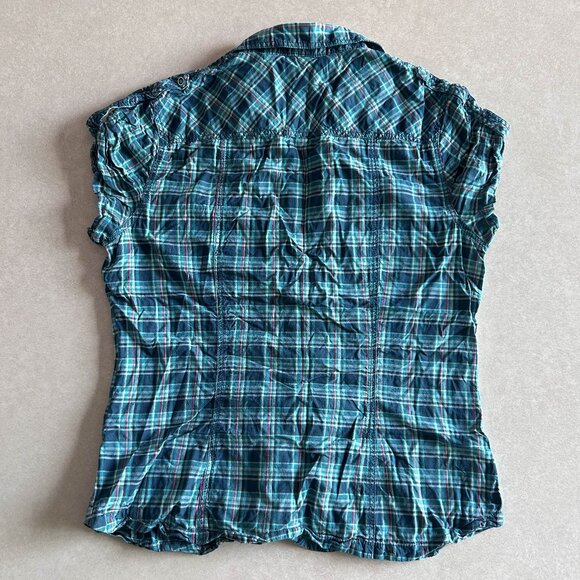 H&M Plaid Snap-Up Blouse Shirt ALT Bella Swan - Picture 3 of 7